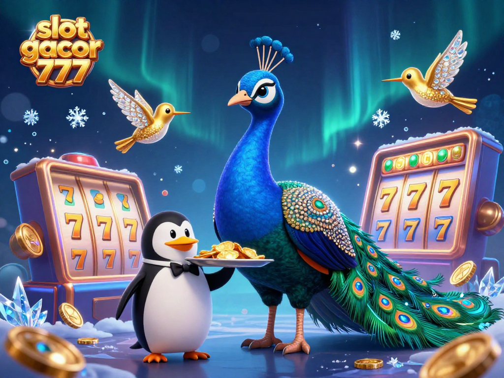 Experience the thrill of slot gacor 777 with a vibrant casino illustration featuring symbols of luck and fortune.