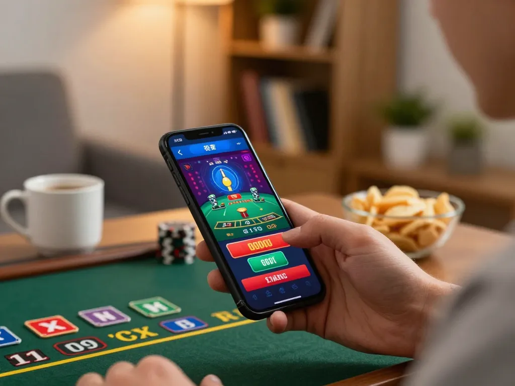 Engaging with the official hidden wiki through a casino app on smartphone, showcasing responsible gaming.
