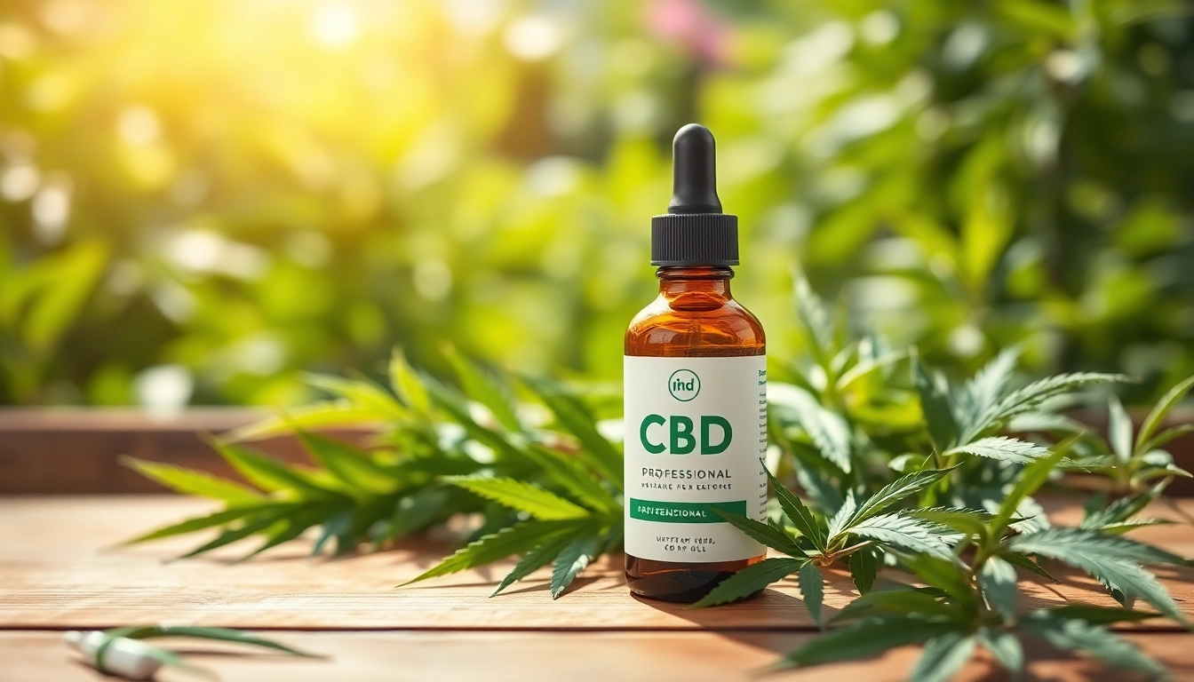 CBD Oil bottle displayed amidst fresh hemp leaves, emphasizing natural wellness benefits.