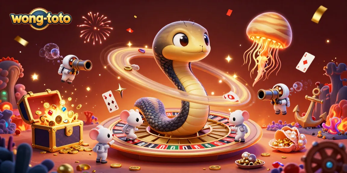 Experience the thrill of wong-toto as astronauts bet on the cosmic roulette wheel in a vibrant 3D space.