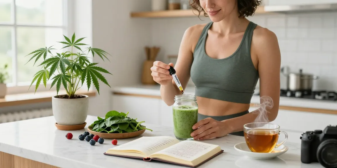 Muha Meds CBD oil tincture in morning wellness routine, promoting natural wellness.