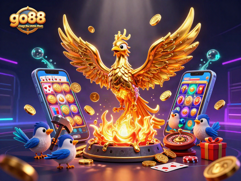 Experience thrilling gaming action at go88 trang chu chinh thuc with our vibrant casino illustration.
