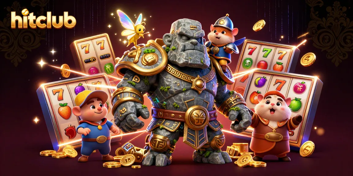 Hitclub offers exciting slot adventures with captivating 3D characters and jackpot opportunities in a dazzling scene.
