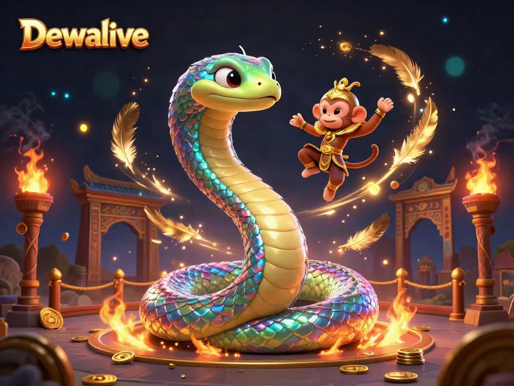 Win big at Dewalive with a vibrant scene of colorful characters and gaming elements.