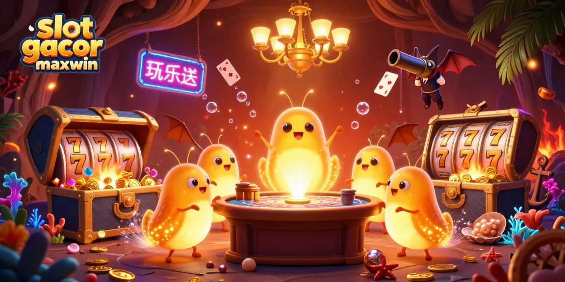 Experience slot gacor maxwin action with glowing glowworms lighting the whimsical casino scene