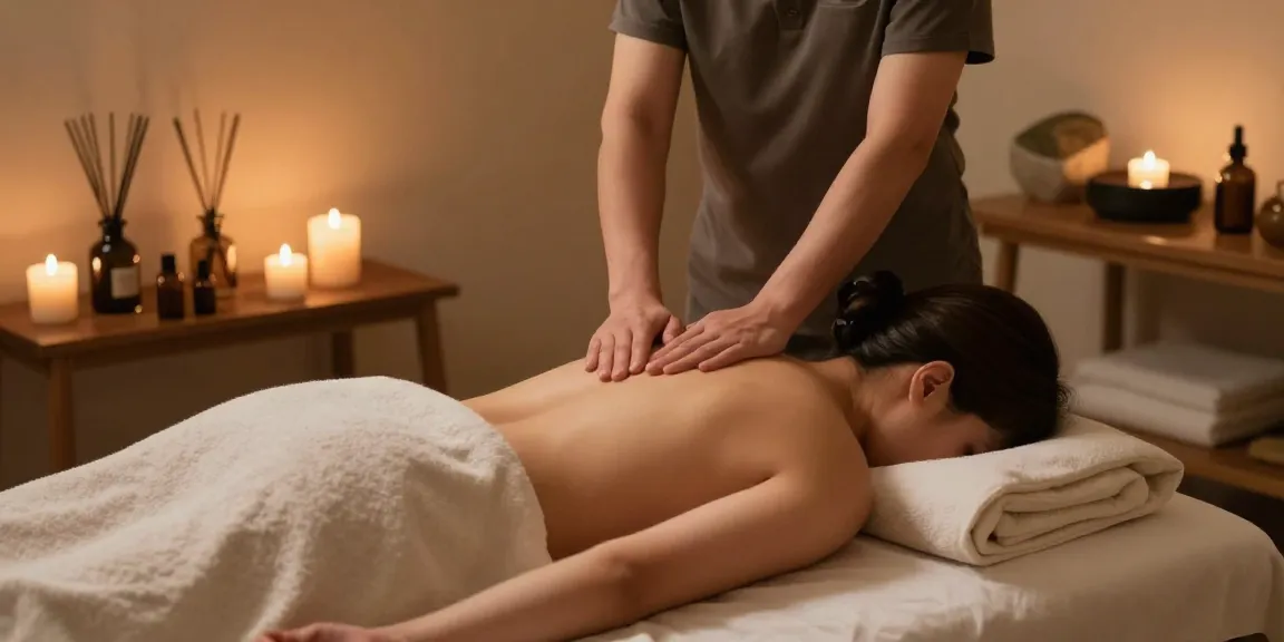 Swedish massage therapy scene showcasing relaxation and wellness with soothing ambiance and essential oils.