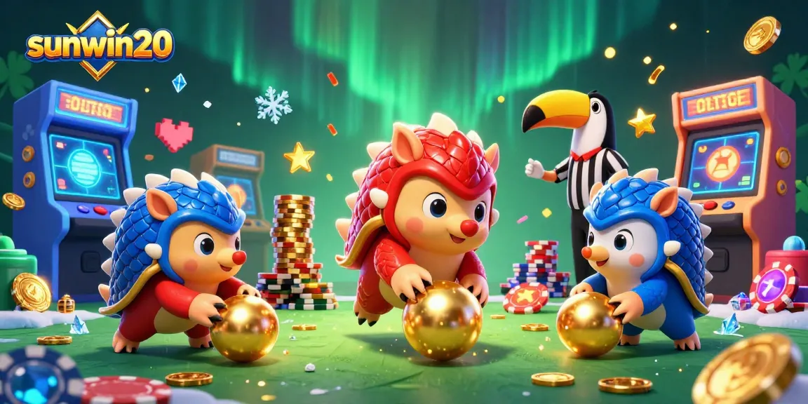 Experience thrilling wins at sunwin20 with vibrant pangolins and dazzling casino elements.