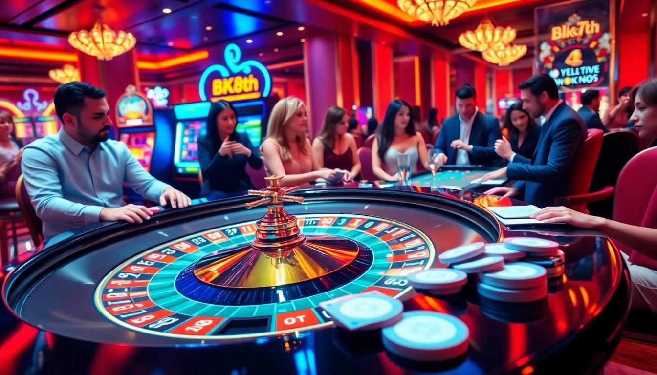 Experience thrilling gameplay at BK8th with engaging casino tables and vibrant slot machines.