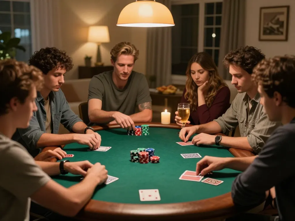 Enjoying bonus new member 100% excitement during a friendly poker night with friends.