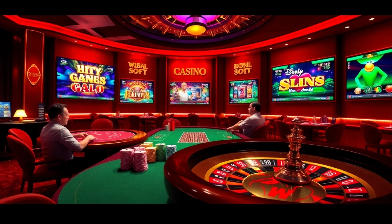 Experience thrilling poker action at https://www.6l777.club/ with vibrant chips and a roulette wheel.
