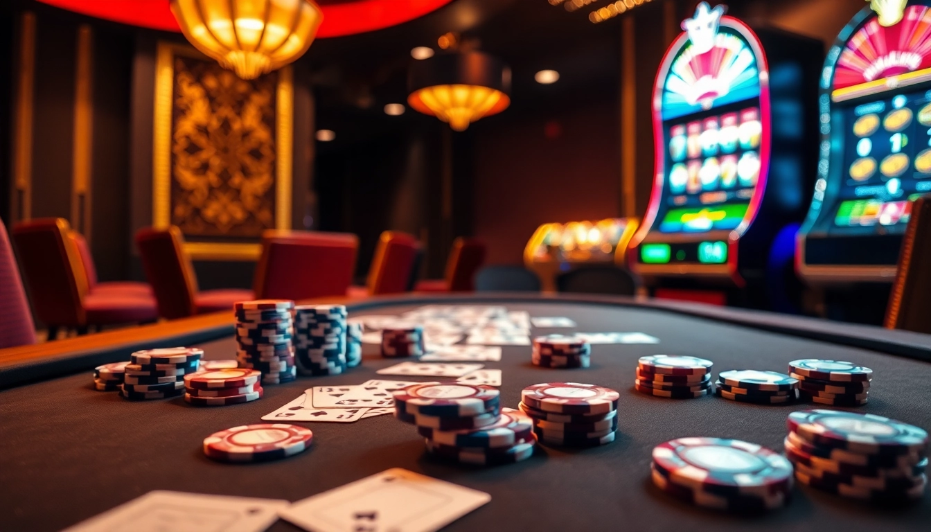 Engaged players enjoying a thrilling mb66 poker game at a luxurious casino table.