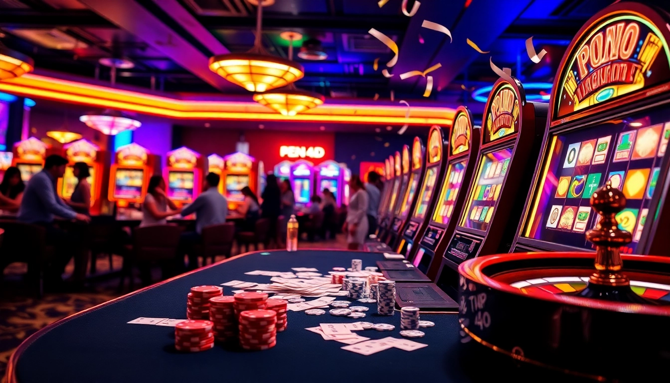 Experience the excitement of pen4d login at vibrant slot machines with jackpots and betting action.